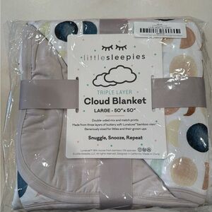Little Sleepies Triple Layer Cloud Blanket - Gray and Multicolor